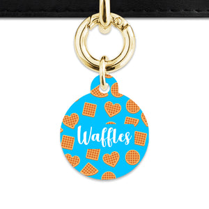 Blue Waffles Pattern Pet ID Tag