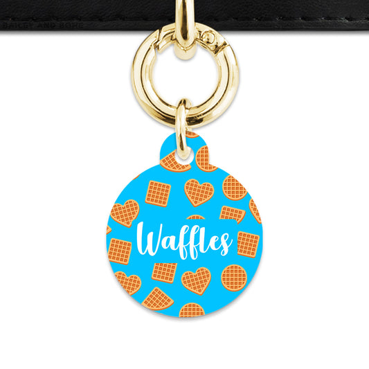 Blue Waffles Pattern Pet ID Tag