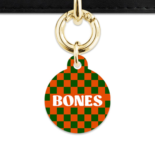 Halloween Checkers Pet ID Tag