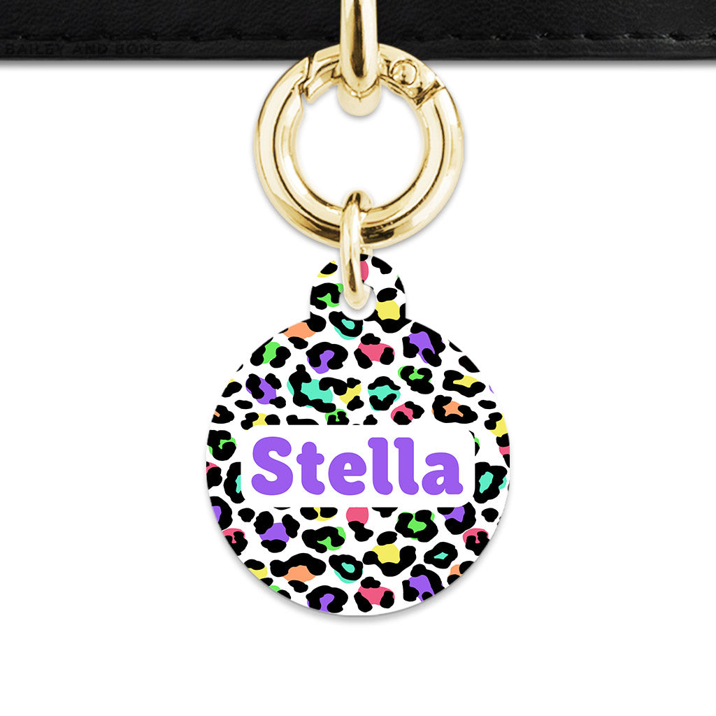 Pastel Leopard Print Pet ID Tag