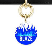 Blue Flames Pet ID Tag