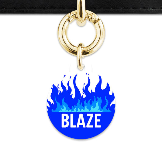 Blue Flames Pet ID Tag