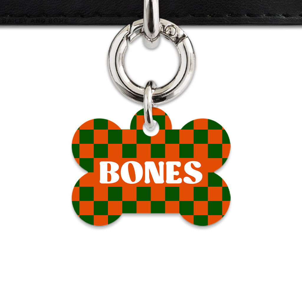 Halloween Checkers Pet ID Tag