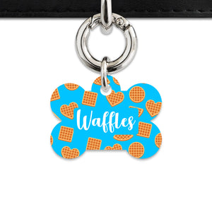 Blue Waffles Pattern Pet ID Tag