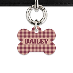 Winter Gingham Pet ID Tag