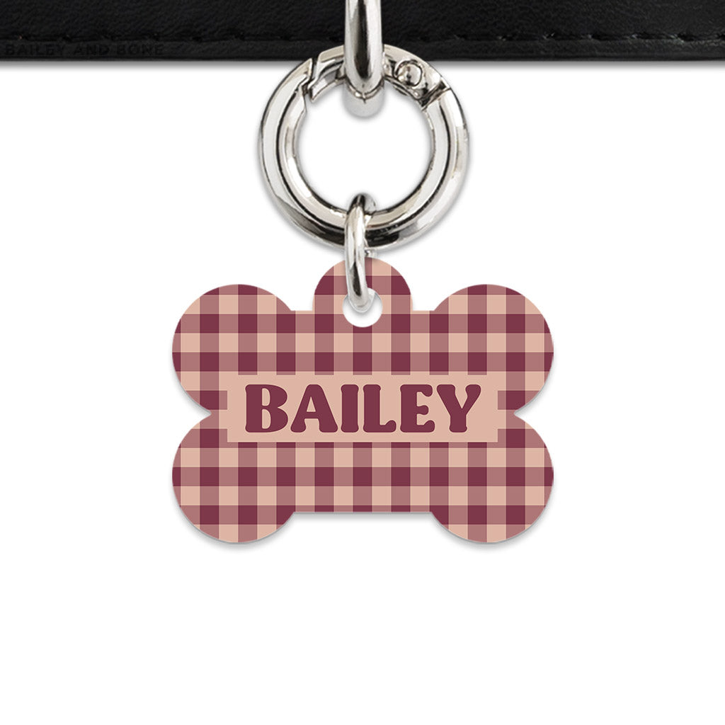 Winter Gingham Pet ID Tag