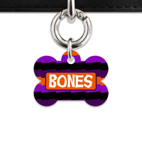 Purple And Orange Spooky Stripes Pet ID Tag