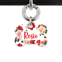 Red And White Roses Pet ID Tag