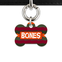 Green And Orange Spooky Stripes Pet ID Tag