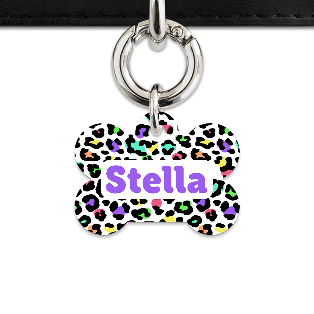 Pastel Leopard Print Pet ID Tag