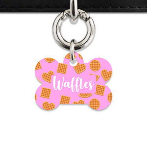 Pink Waffles Pattern Pet ID Tag