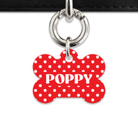 Red And White Polka Dots Pet ID Tag