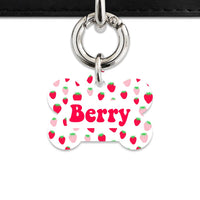 Pink And Red Strawberries Pet ID Tag
