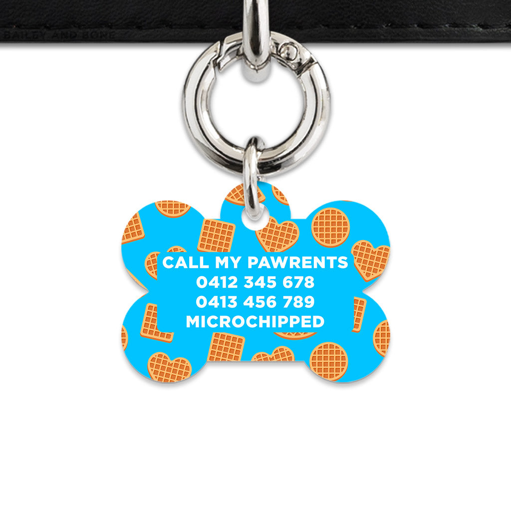 Blue Waffles Pattern Pet ID Tag