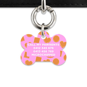 Pink Waffles Pattern Pet ID Tag