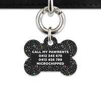 Black Pastel Stars Pet ID Tag