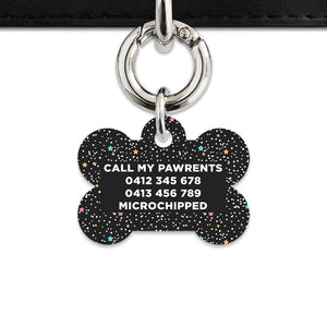 Black Pastel Stars Pet ID Tag
