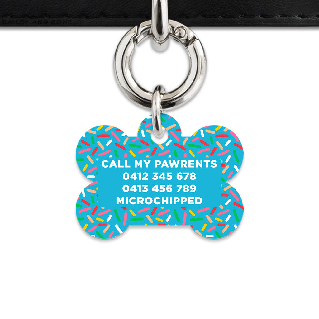 Blue Birthday Sprinkles Pet ID Tag