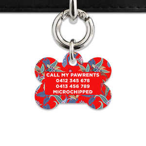 Red Paisley Pattern Pet ID Tag