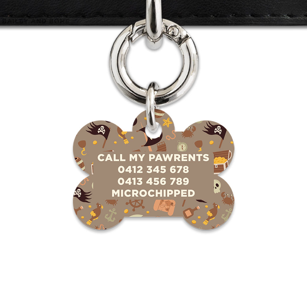 Pirates Pattern Pet ID Tag