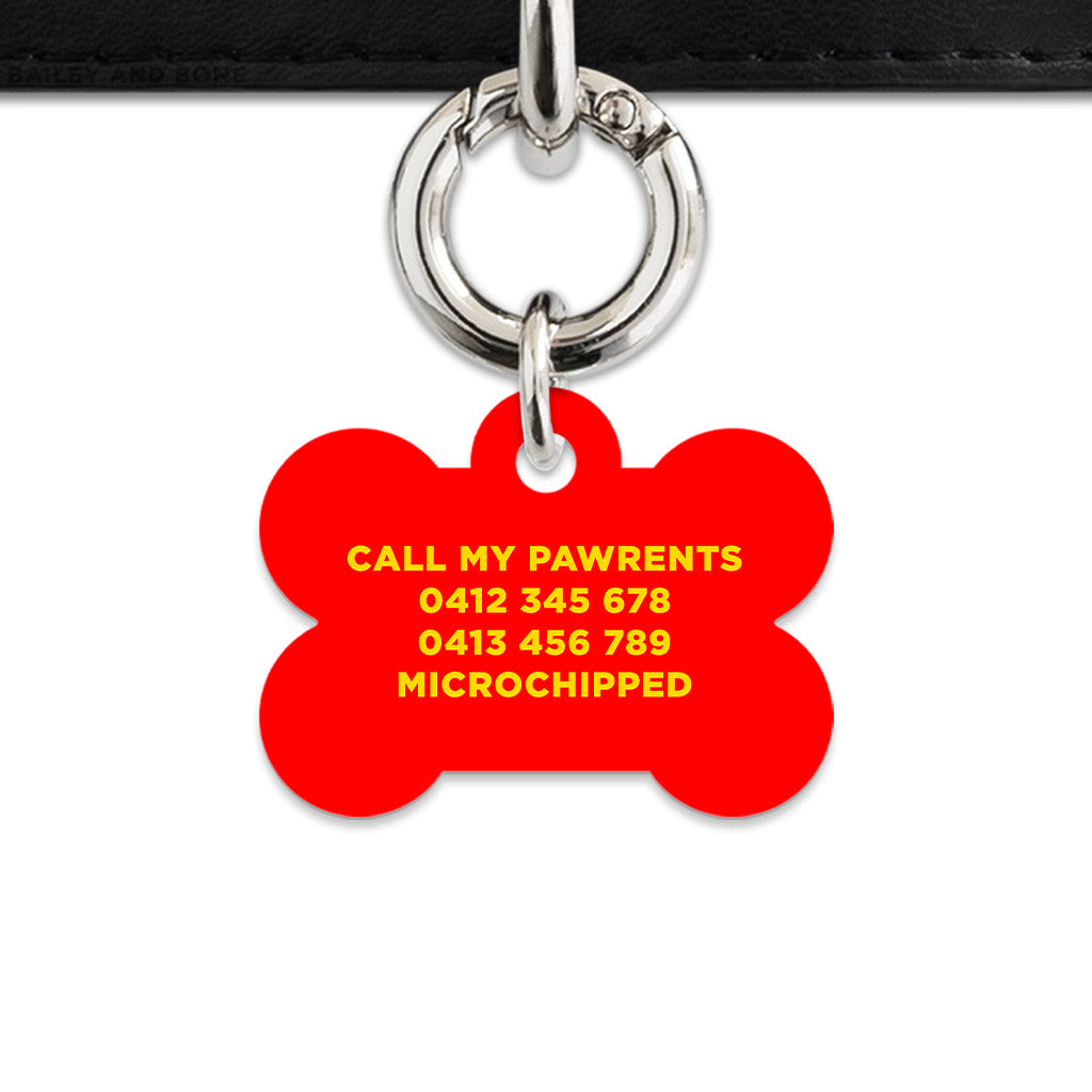 Burger Pattern Pet ID Tag