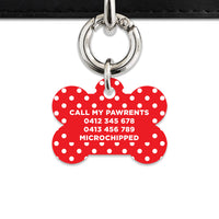 Red And White Polka Dots Pet ID Tag
