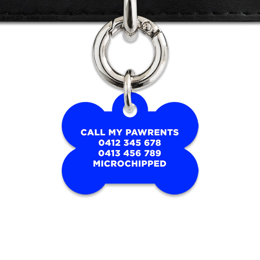 Blue Flames Pet ID Tag