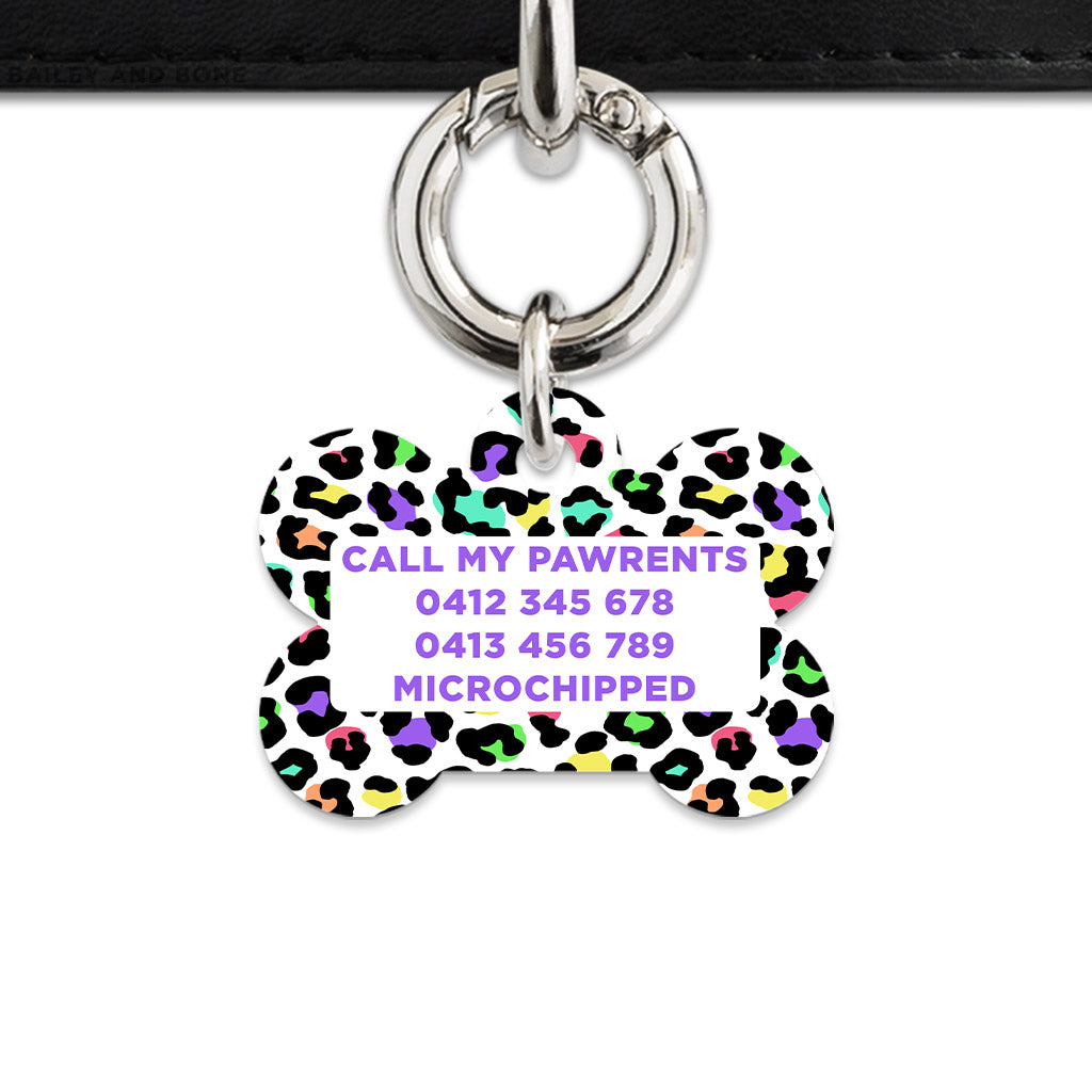 Pastel Leopard Print Pet ID Tag