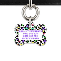 Pastel Leopard Print Pet ID Tag