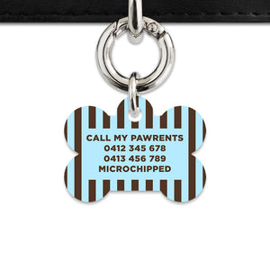 Blue And Brown Stripes Pet ID Tag