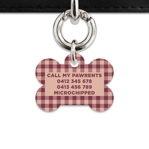 Winter Gingham Pet ID Tag