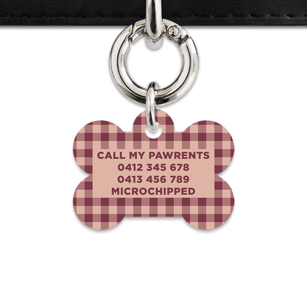 Winter Gingham Pet ID Tag