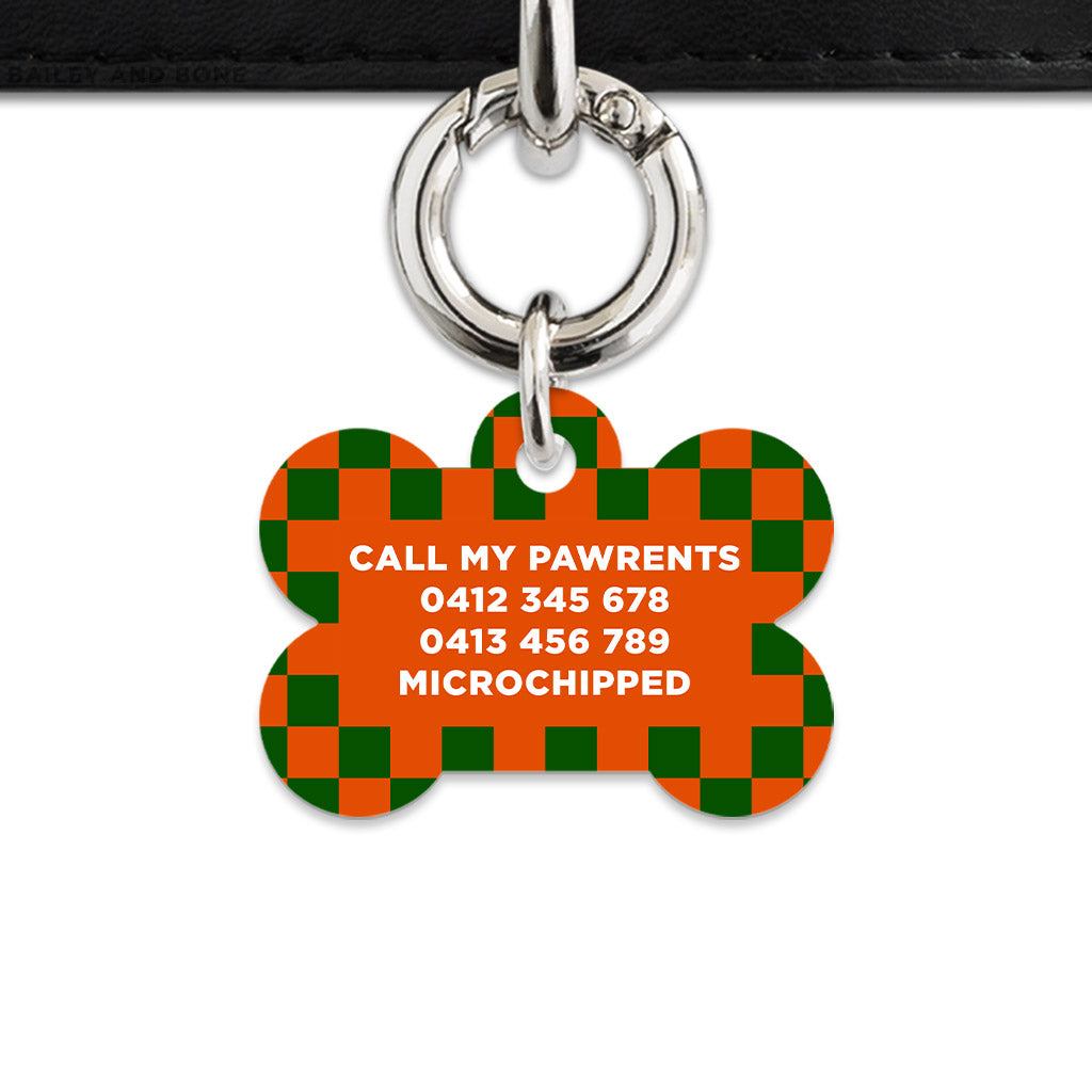 Halloween Checkers Pet ID Tag
