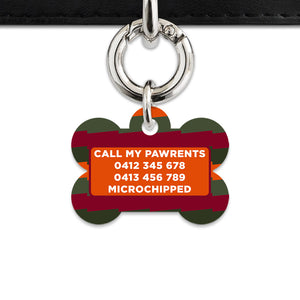 Green And Orange Spooky Stripes Pet ID Tag