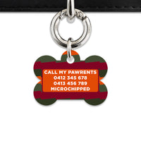 Green And Orange Spooky Stripes Pet ID Tag