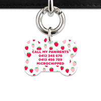 Pink And Red Strawberries Pet ID Tag
