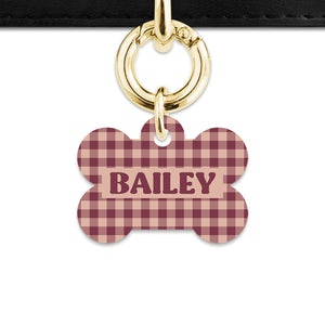 Winter Gingham Pet ID Tag