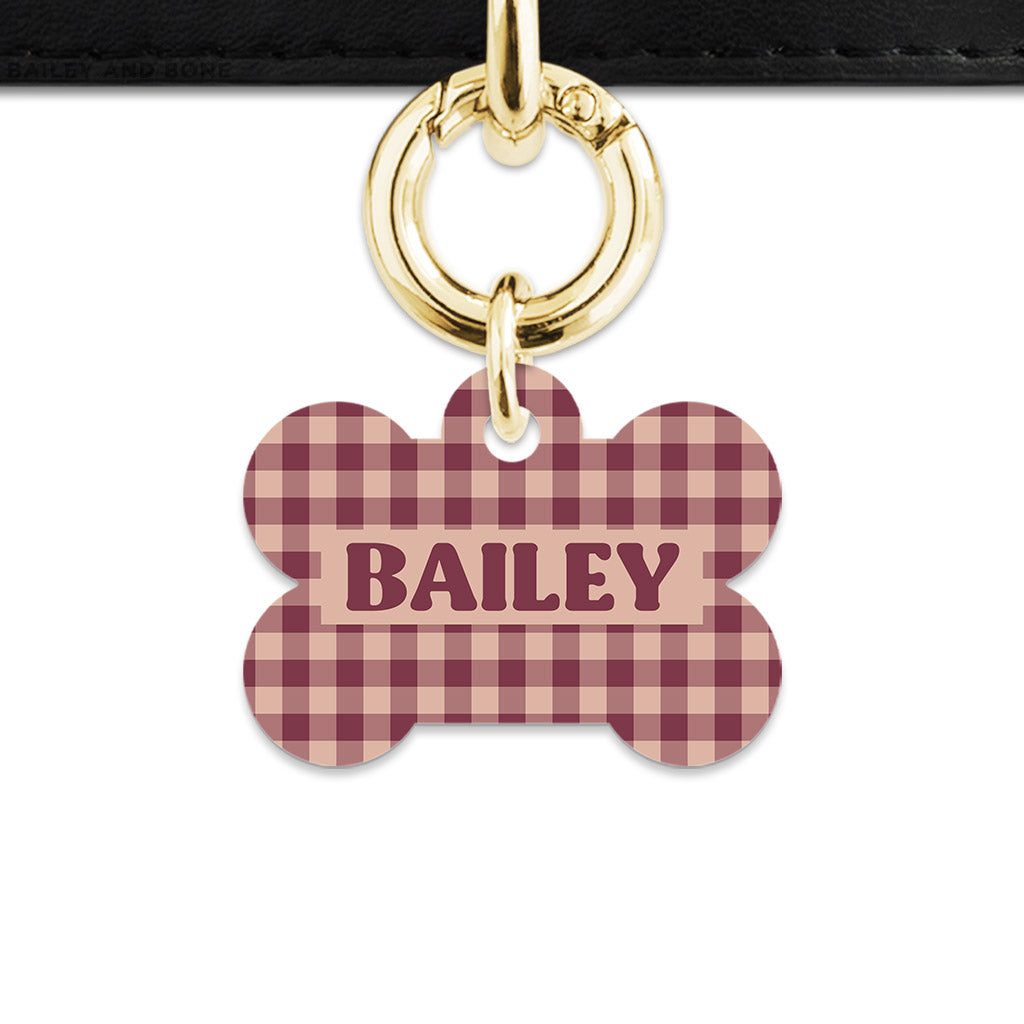 Winter Gingham Pet ID Tag