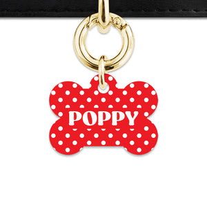 Red And White Polka Dots Pet ID Tag