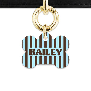 Blue And Brown Stripes Pet ID Tag