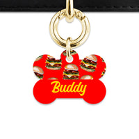 Burger Pattern Pet ID Tag