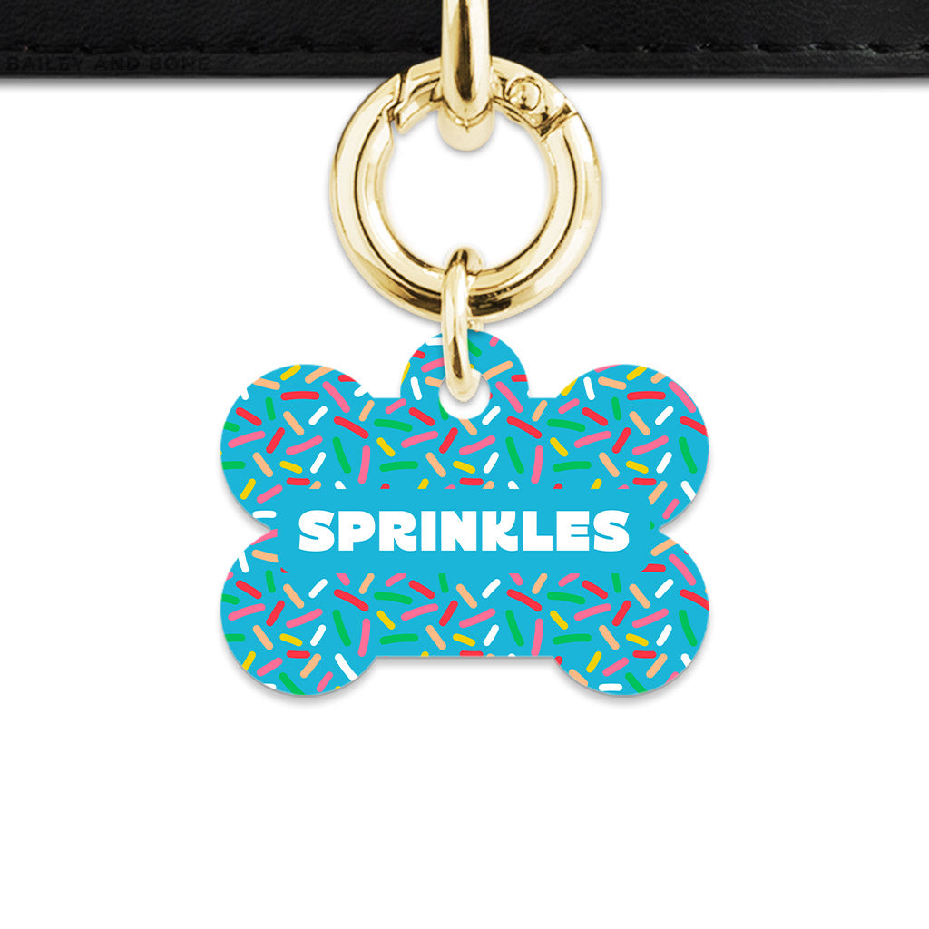 Blue Birthday Sprinkles Pet ID Tag