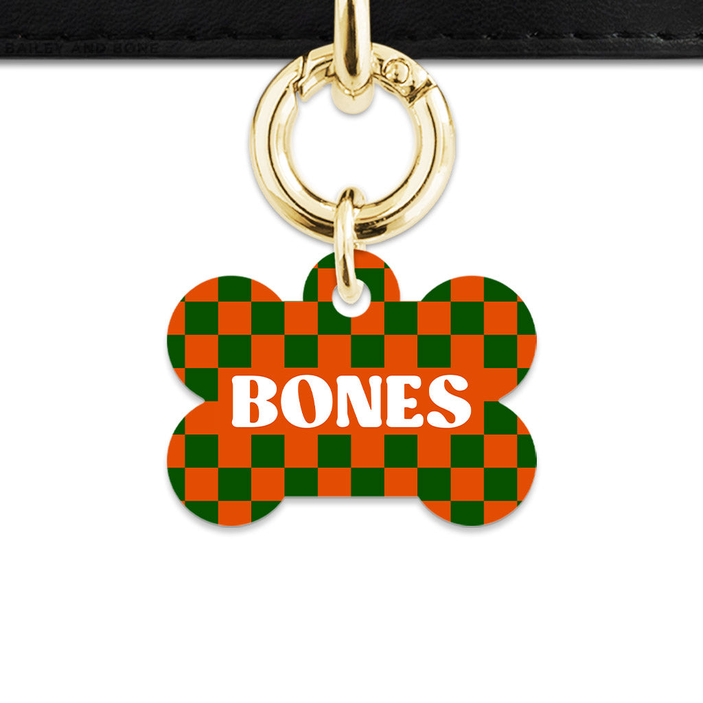 Halloween Checkers Pet ID Tag