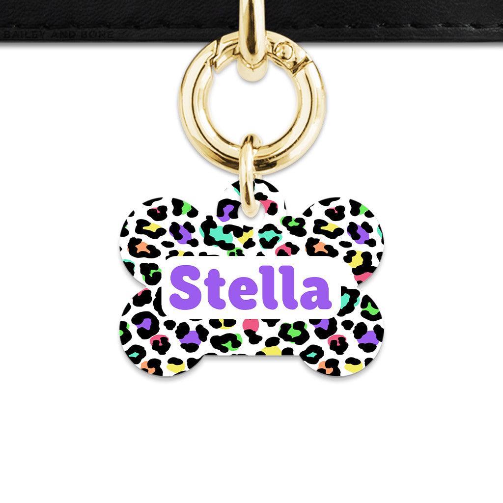 Pastel Leopard Print Pet ID Tag