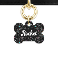 Black Pastel Stars Pet ID Tag