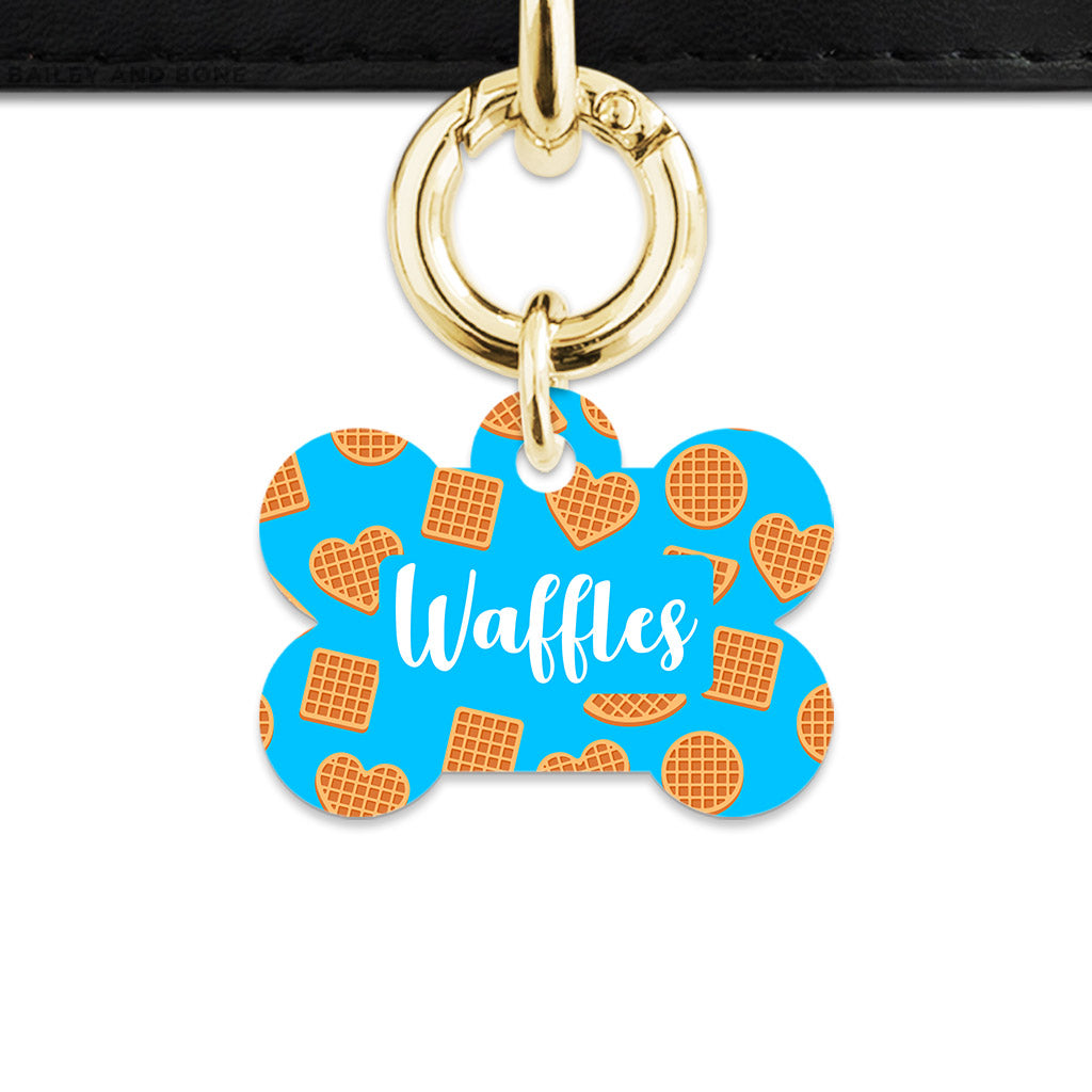 Blue Waffles Pattern Pet ID Tag