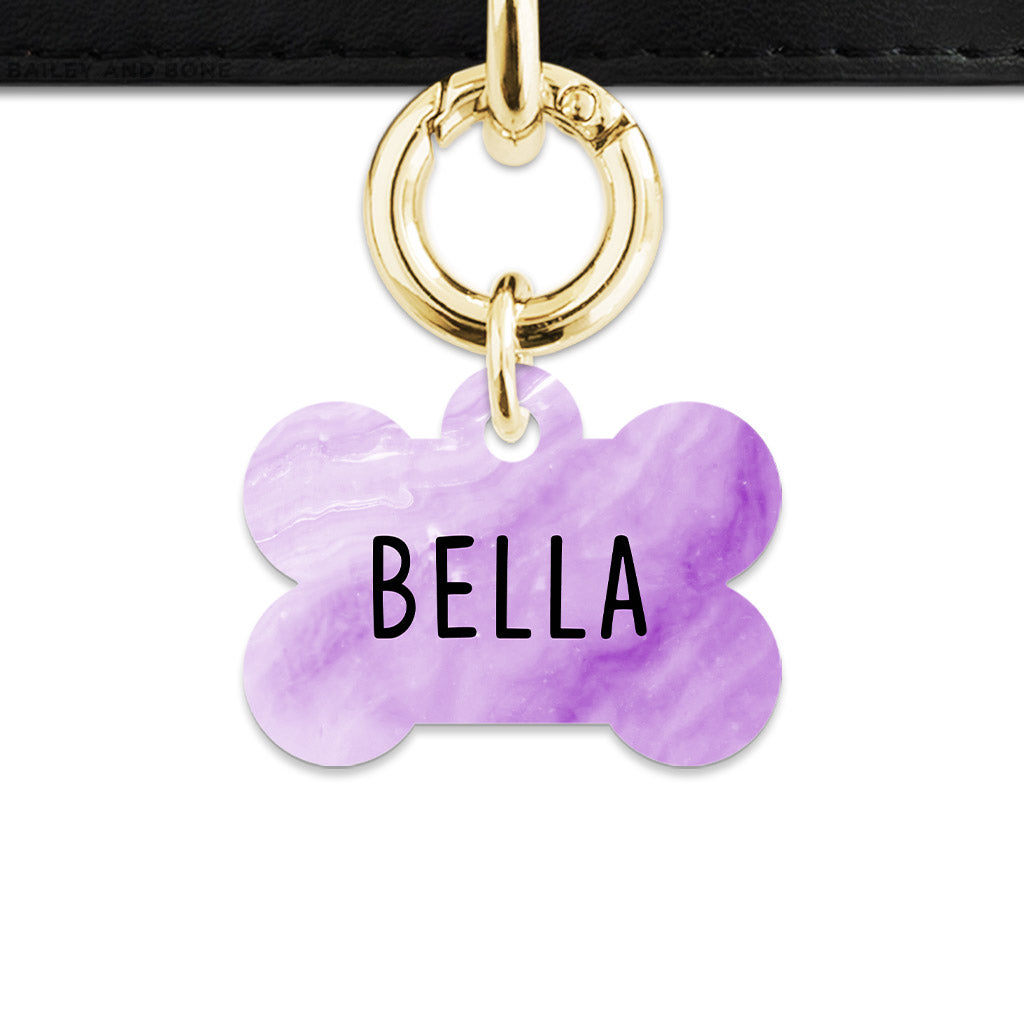Light Purple Marble Pet ID Tag