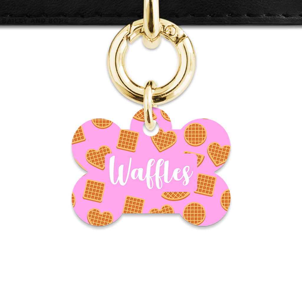Pink Waffles Pattern Pet ID Tag