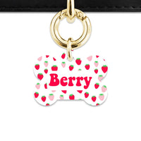 Pink And Red Strawberries Pet ID Tag