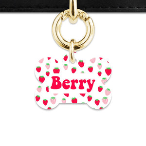 Pink And Red Strawberries Pet ID Tag